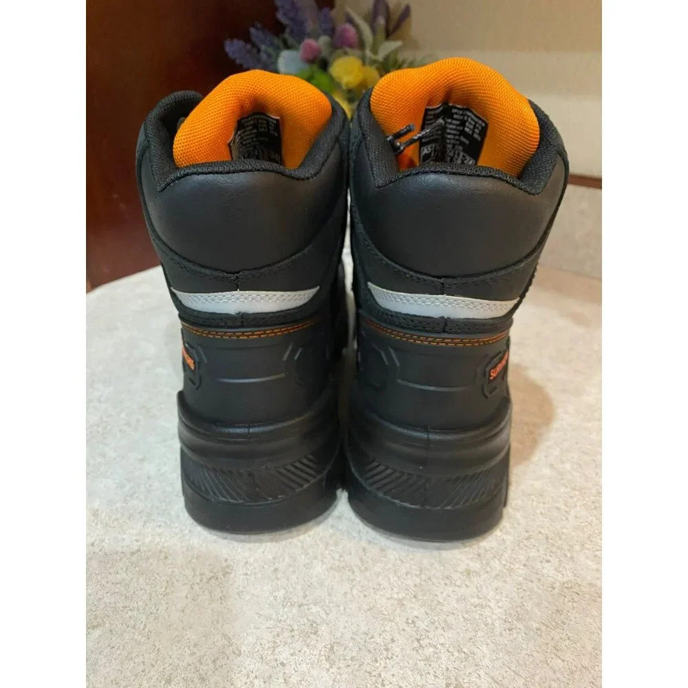 Herman Survivors Mens Waterproof Work Boots Size 7.5 Black Leather Slip-Resistan